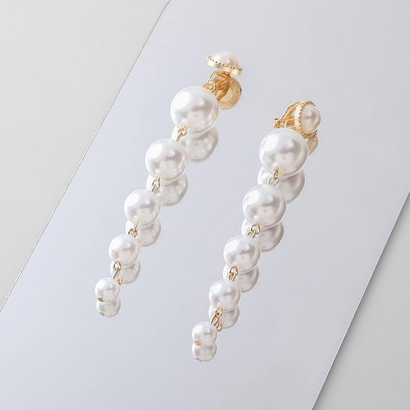 OCCFAE Store Metal Clip On Earrings for Women Non Pierced Dangle Drop Earrings Multiple Styles - Image 3